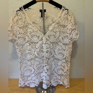 Question by say what Chic Cream Lace Top for Women Size 2X